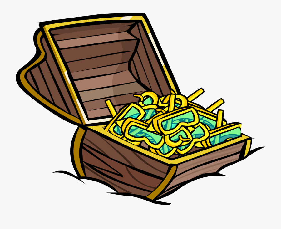 Yellow Snorkel Treasure Chest - Club Penguin Free Items, Transparent Clipart