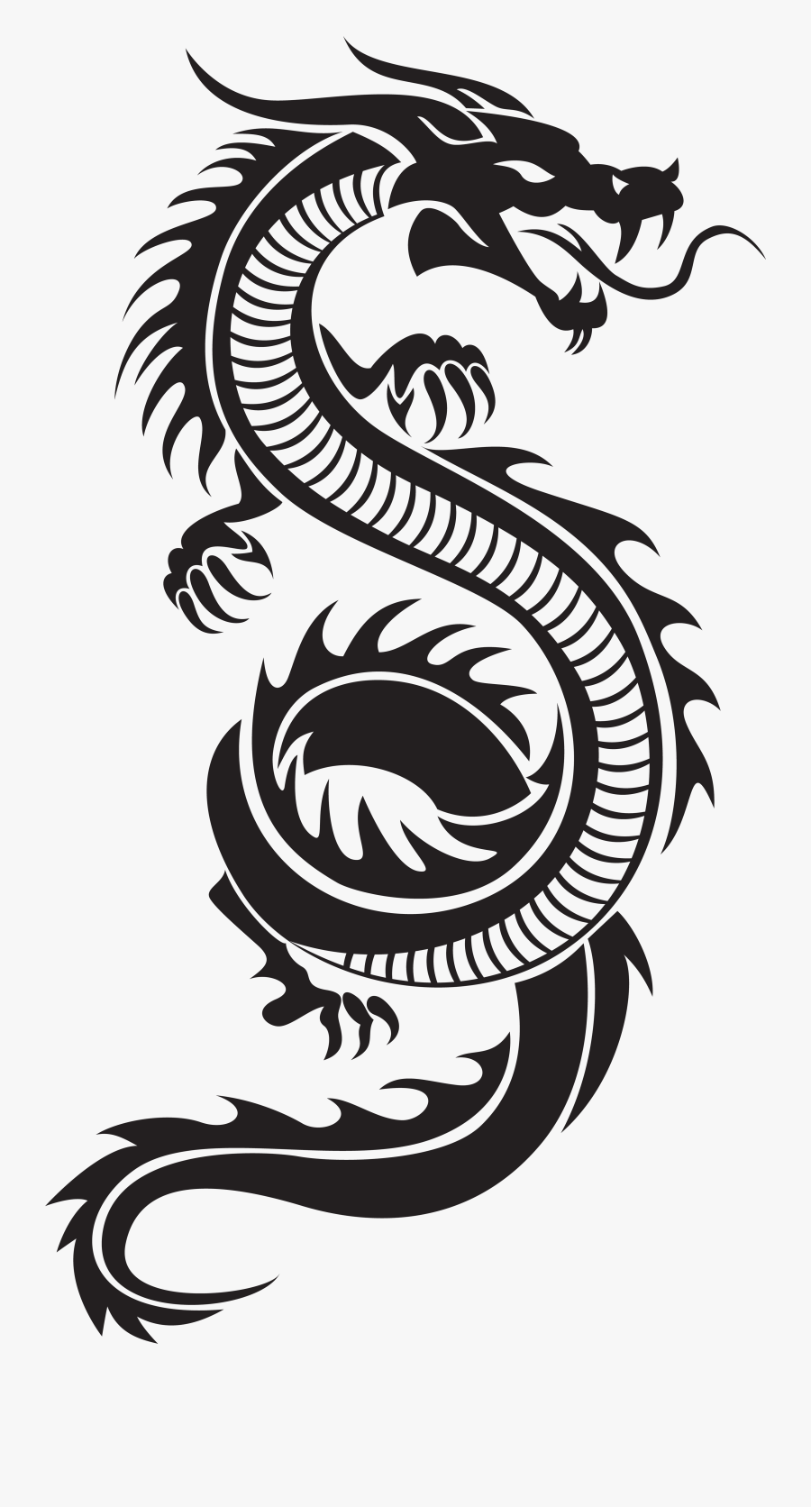 Chinese Dragon Silhouette Png Clip Art - Chinese Dragon Silhouette Png, Transparent Clipart