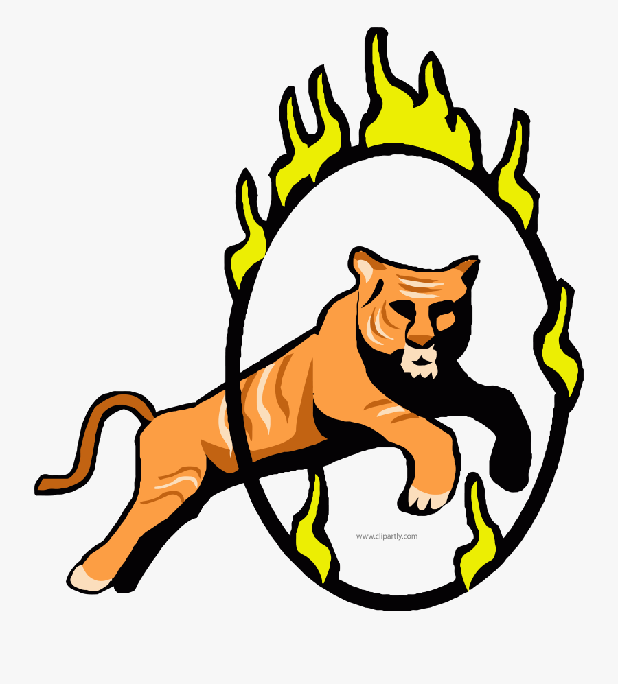 Transparent House Fire Clipart - Circus Tiger Clip Art, Transparent Clipart