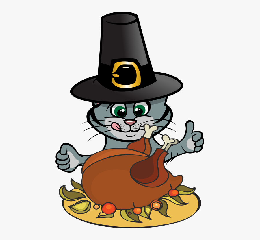 Thanksgiving Cat Clip Art, Transparent Clipart