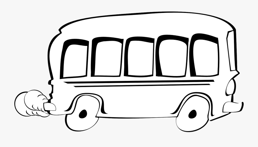 Bus, Car, School Bus, Transportation - Bus Cartoon Png Black And White, Transparent Clipart