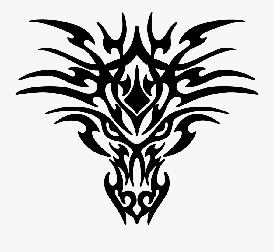 Dragon Clipart - Tribal Dragon Head Tattoo, Transparent Clipart