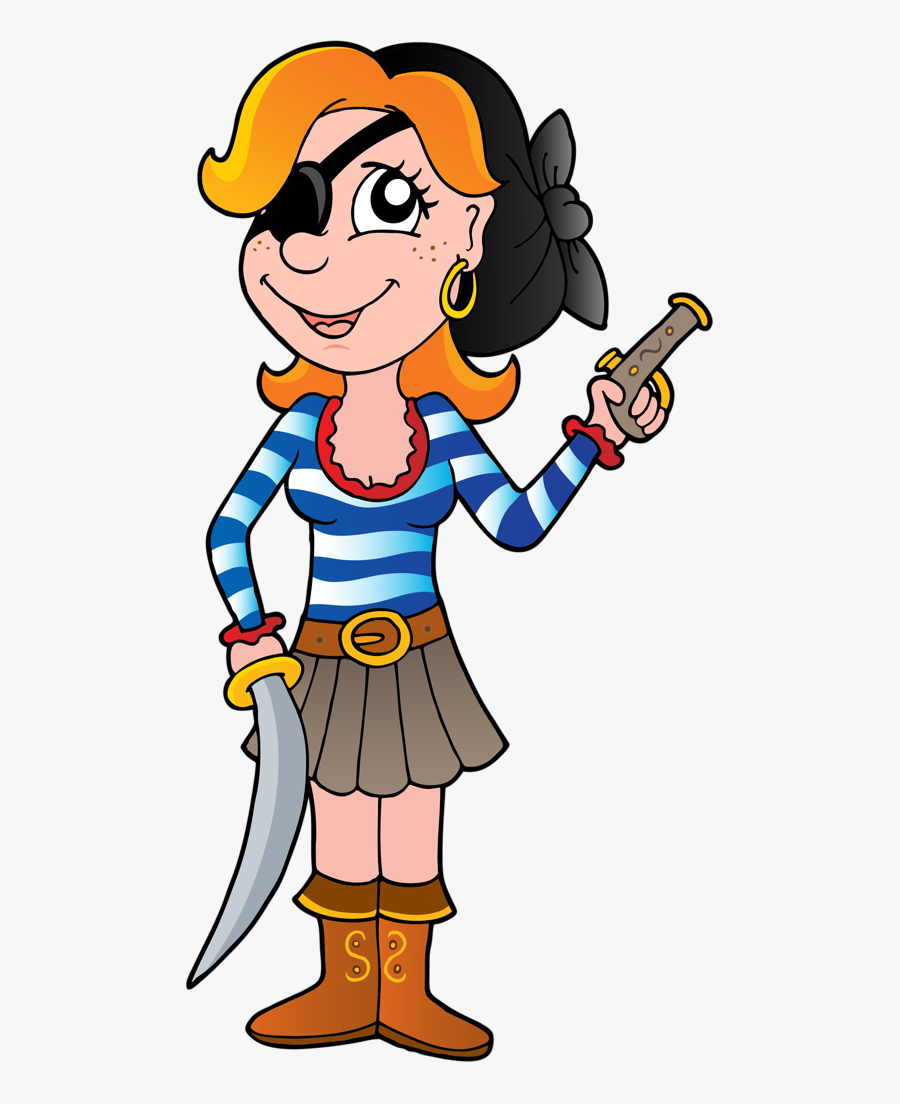 Cartoon Treasure Chest Clipart , Png Download - Dibujos De Piratas Mujeres, Transparent Clipart