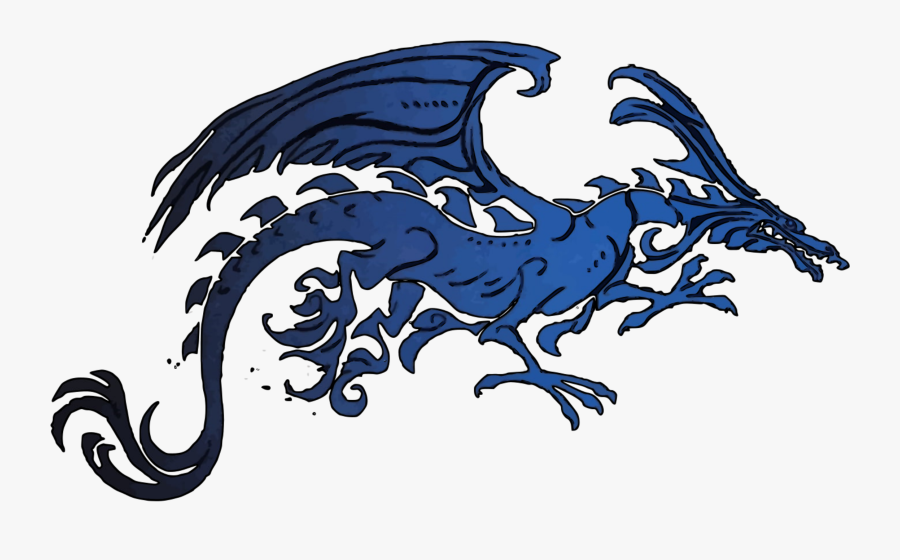 Clip Art Blue Dragon Clipart - Blue Tribal Dragon Png, Transparent Clipart