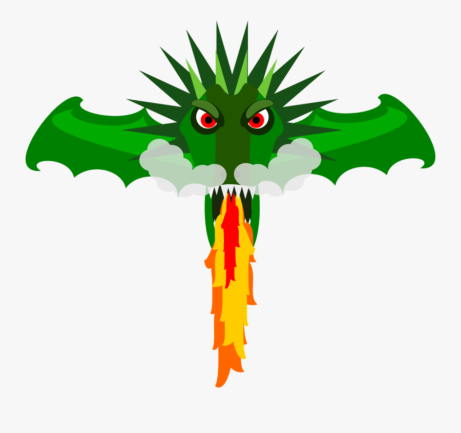 Free Vector Dragon Clip Art - Fire Breathing Dragon Head Clipart, Transparent Clipart