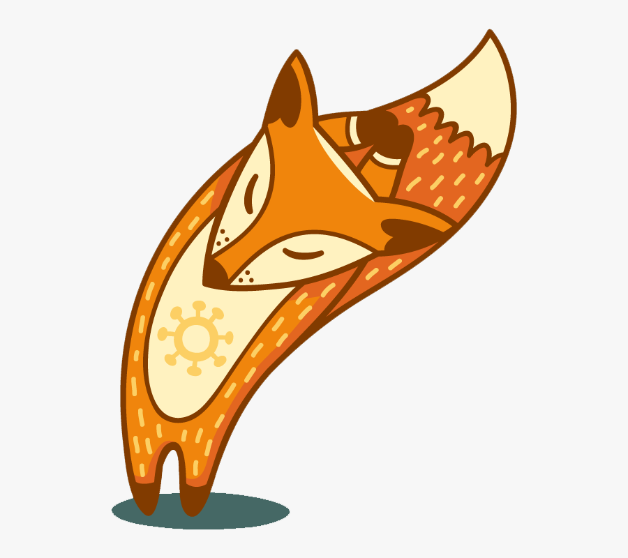 Yoga Fox Cartoon, Transparent Clipart