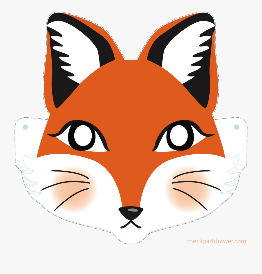 Mask Clipart Kitten Mask Clip Art - Mask For Fox Face Clipart, Transparent Clipart