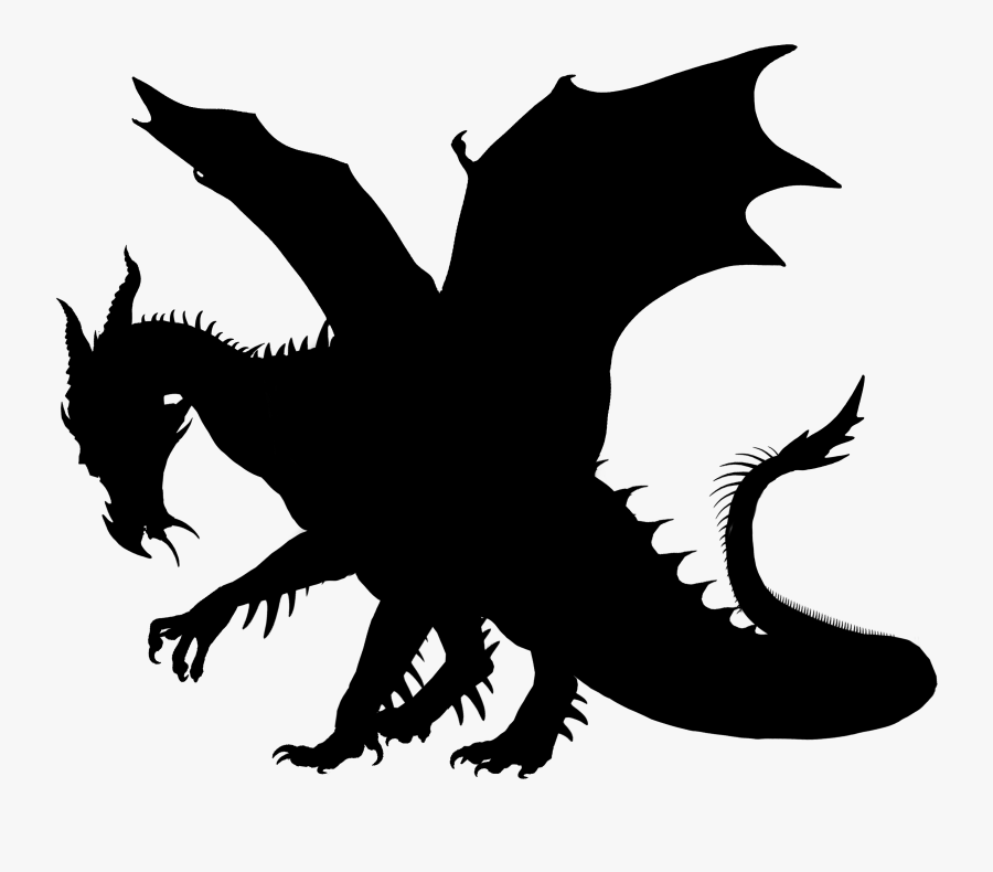 Dragon Silhouette Clip Art - Silhouette Of A Dragon, Transparent Clipart