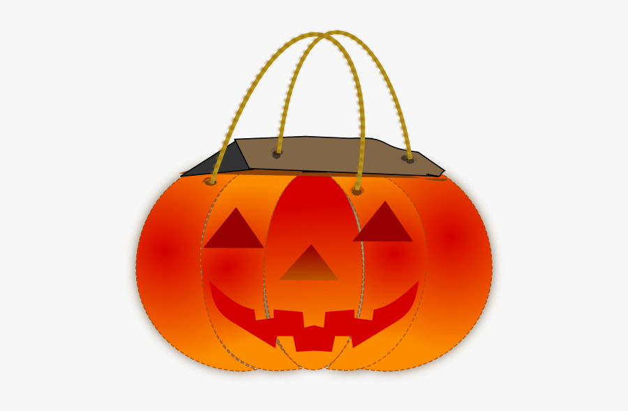 Free Pumpkin Clipart - Trick Or Treat Bag Png, Transparent Clipart