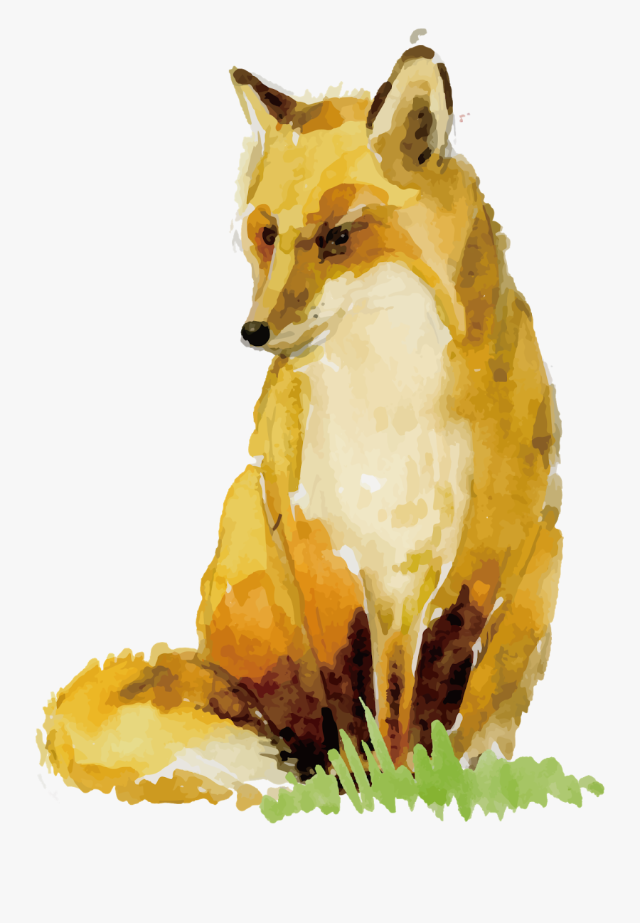 Fox Watercolor Png, Transparent Clipart