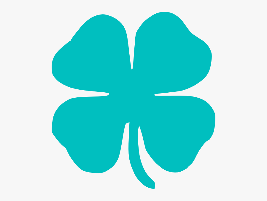 Shamrock Clipart Blue - Turquoise Four Leaf Clover, Transparent Clipart