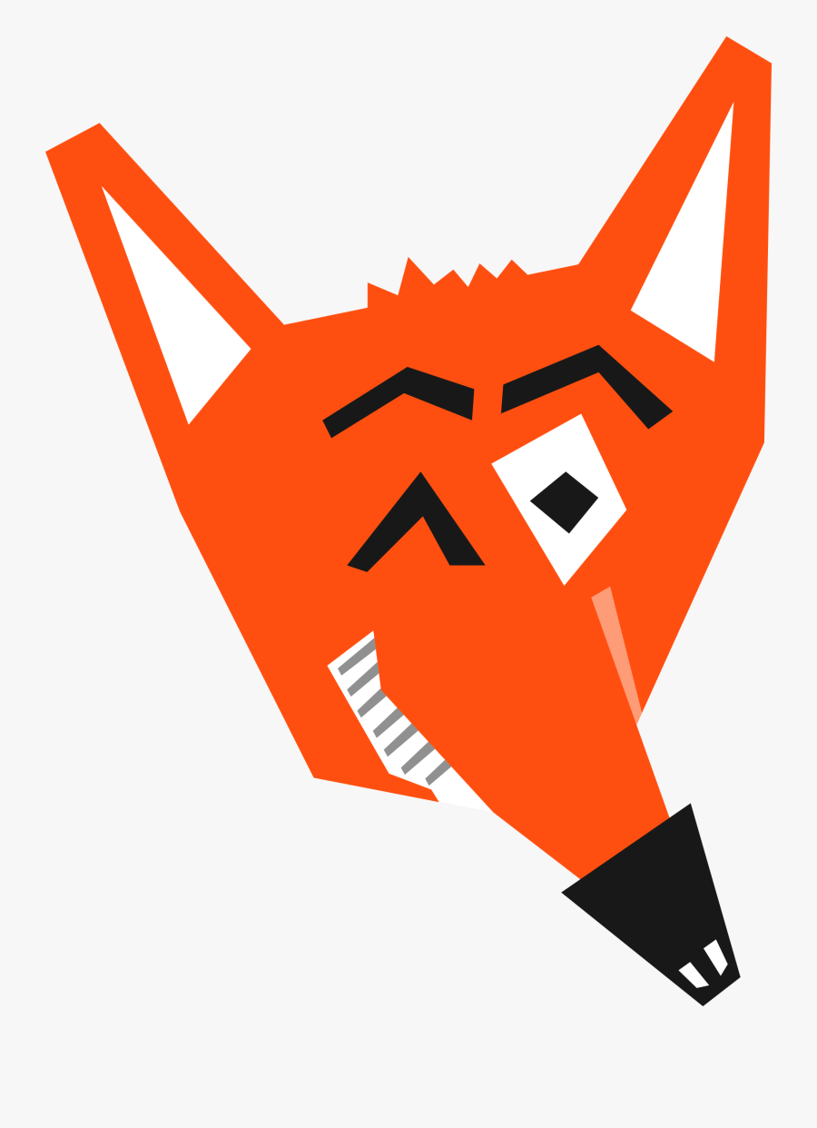 Smart Fox Face - Fox Clip Art, Transparent Clipart