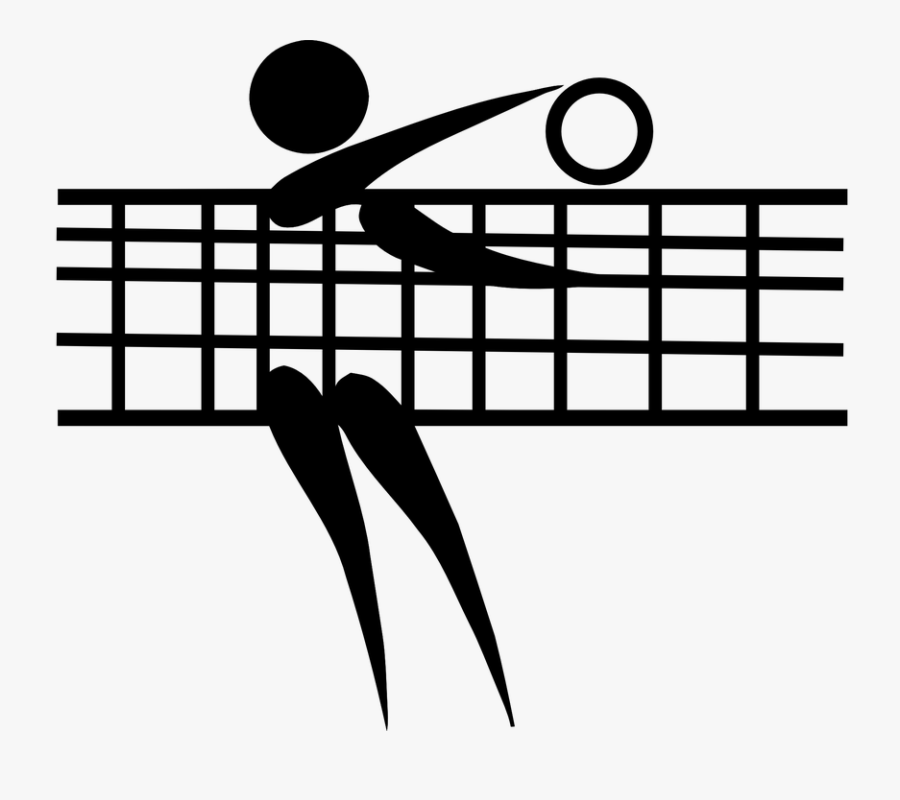 Volleyball, Netball, Ball, Sport, Net, Woman, Black - Volleyball En Blanco Y Negro, Transparent Clipart