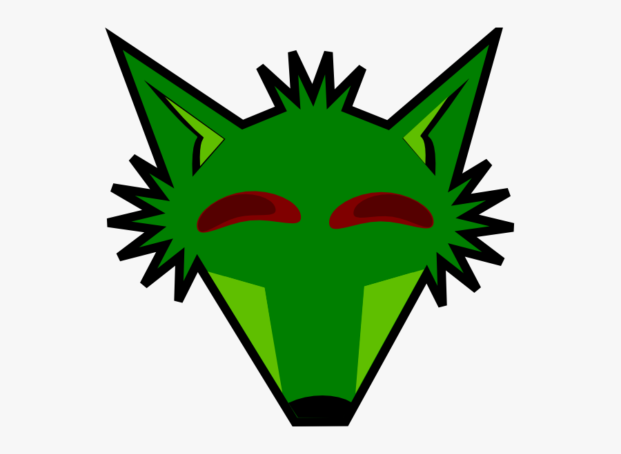 Green Fox Head With Eyes Svg Clip Arts - Fox Head Drawing Logo, Transparent Clipart