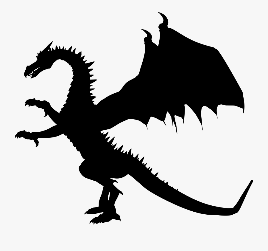 Standing Dragon Silhouette Icons Png - Dragons Black Clipart, Transparent Clipart