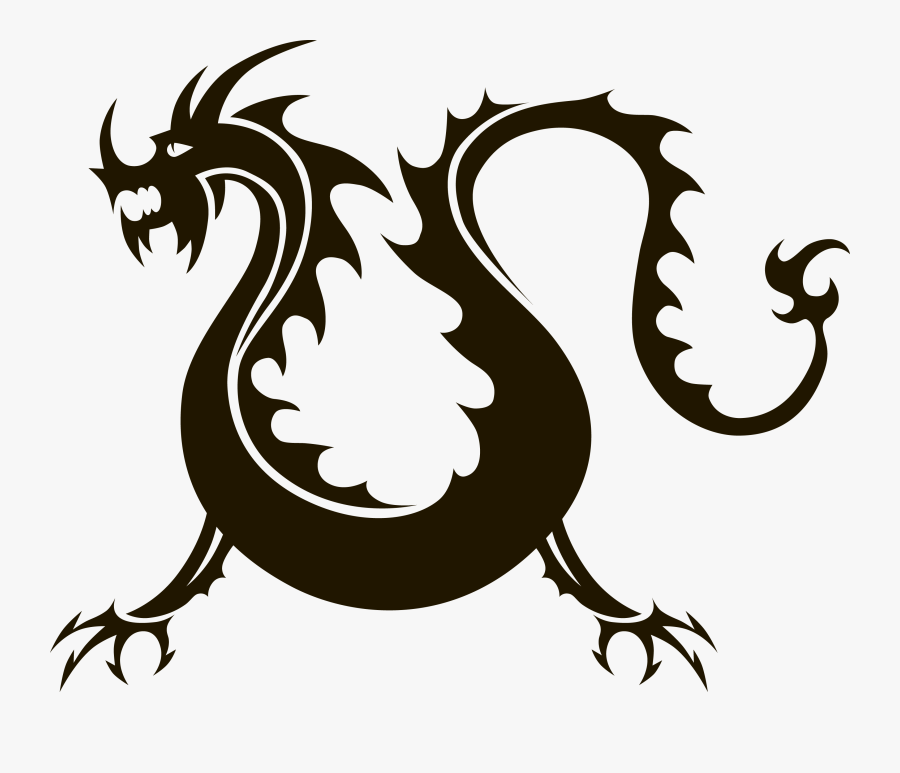 Transparent Chinese Clipart - Silhouette Chinese Dragon Icon Png, Transparent Clipart