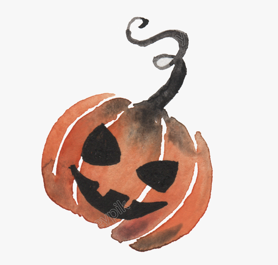 Pumpkin Transparent Hand - Transparent Halloween Watercolor Png, Transparent Clipart