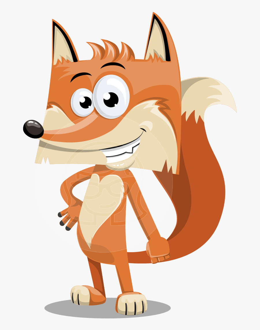 Clip Art Funny Character With Heart - Fox Cartoon Png, Transparent Clipart