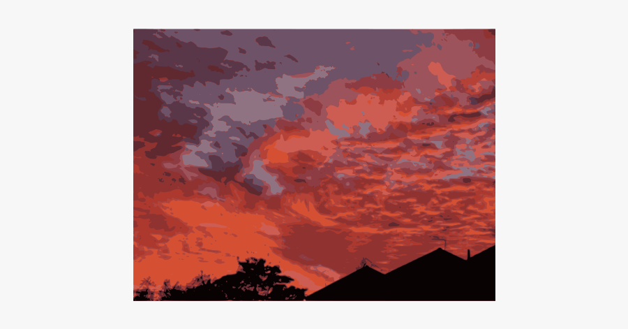 Sunset Over Houses - Painting, Transparent Clipart