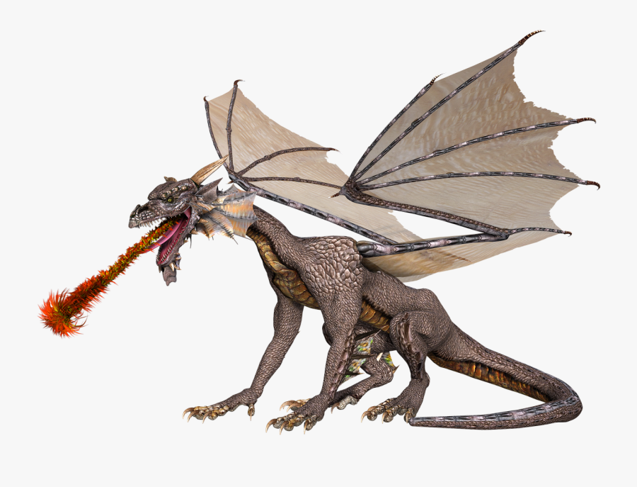 Comics And Fantasy - Fire Breathing Dragon Silhouette, Transparent Clipart