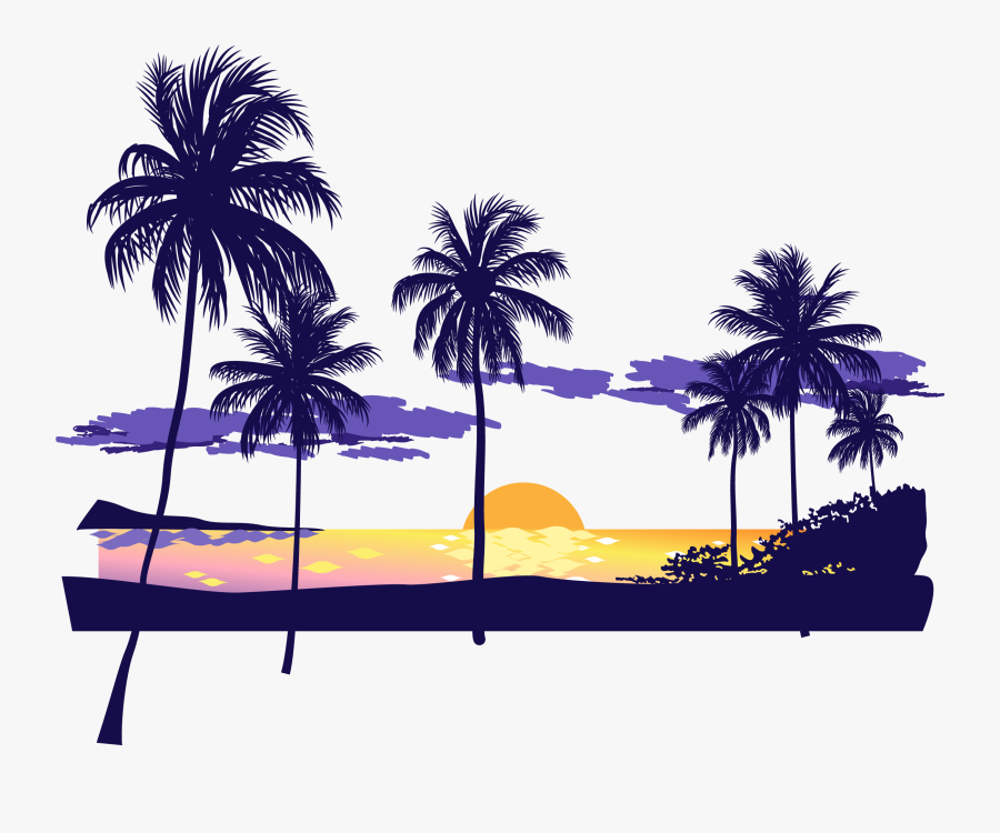 Transparent Desert Sunset Clipart - Sunset Beach Logo Png, Transparent Clipart
