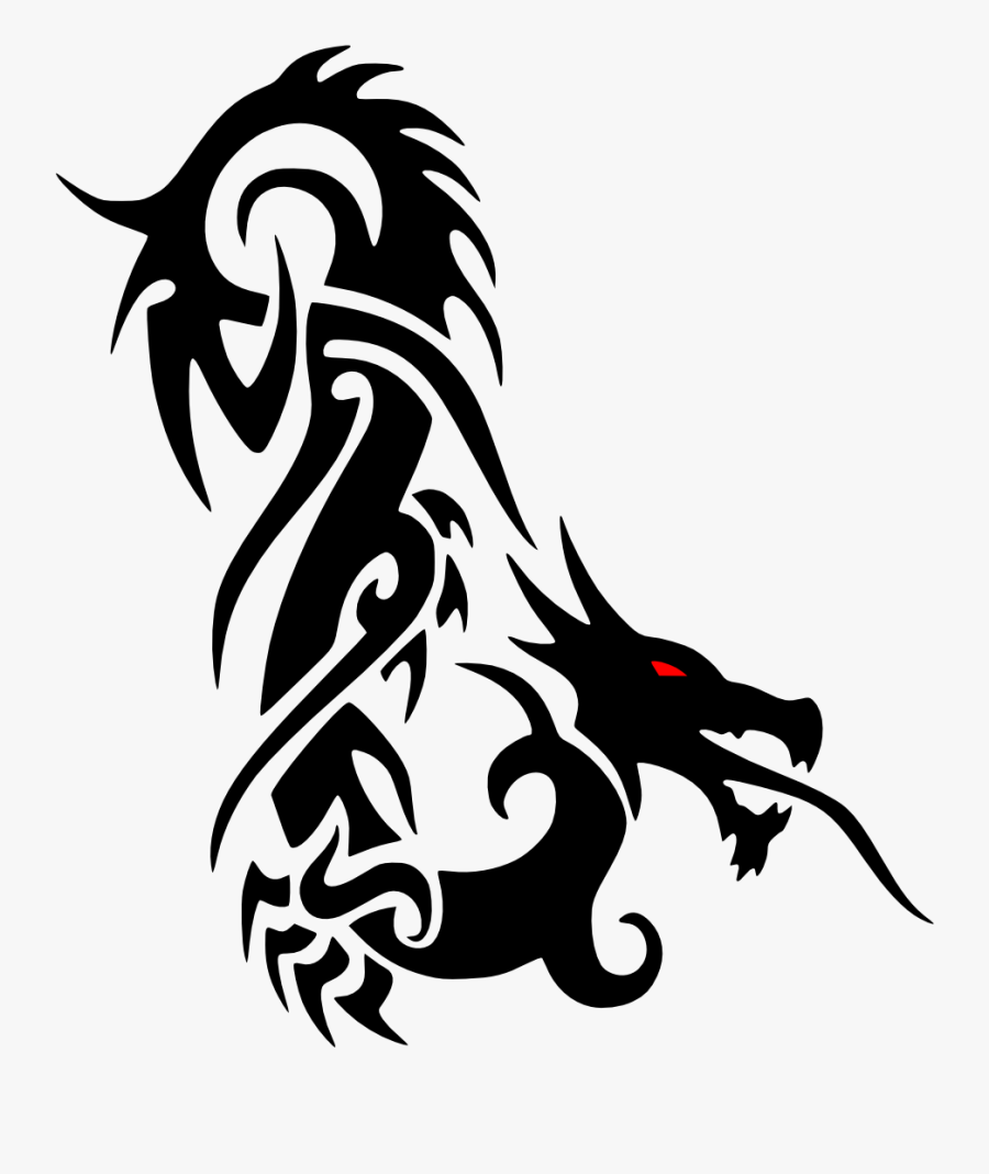 Dragon Tribal Tattoo Png, Transparent Clipart