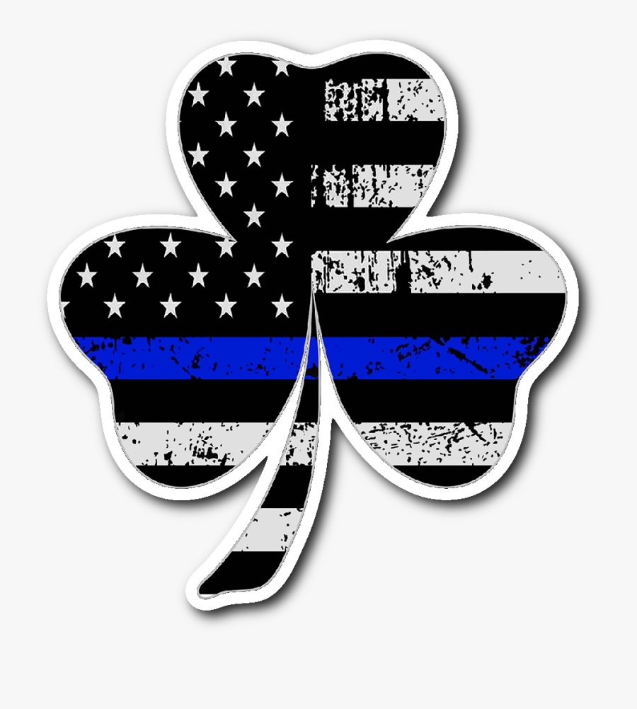 Shamrock Thin Blue Line Flag Sticker Decal"
 Class="lazyload - Thin Blue Line, Transparent Clipart