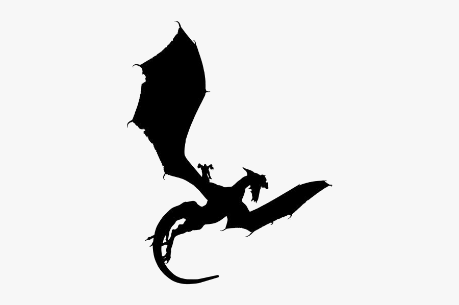 Dragon Attacking Silhouette - Dragon Harry Potter Silhouette, Transparent Clipart