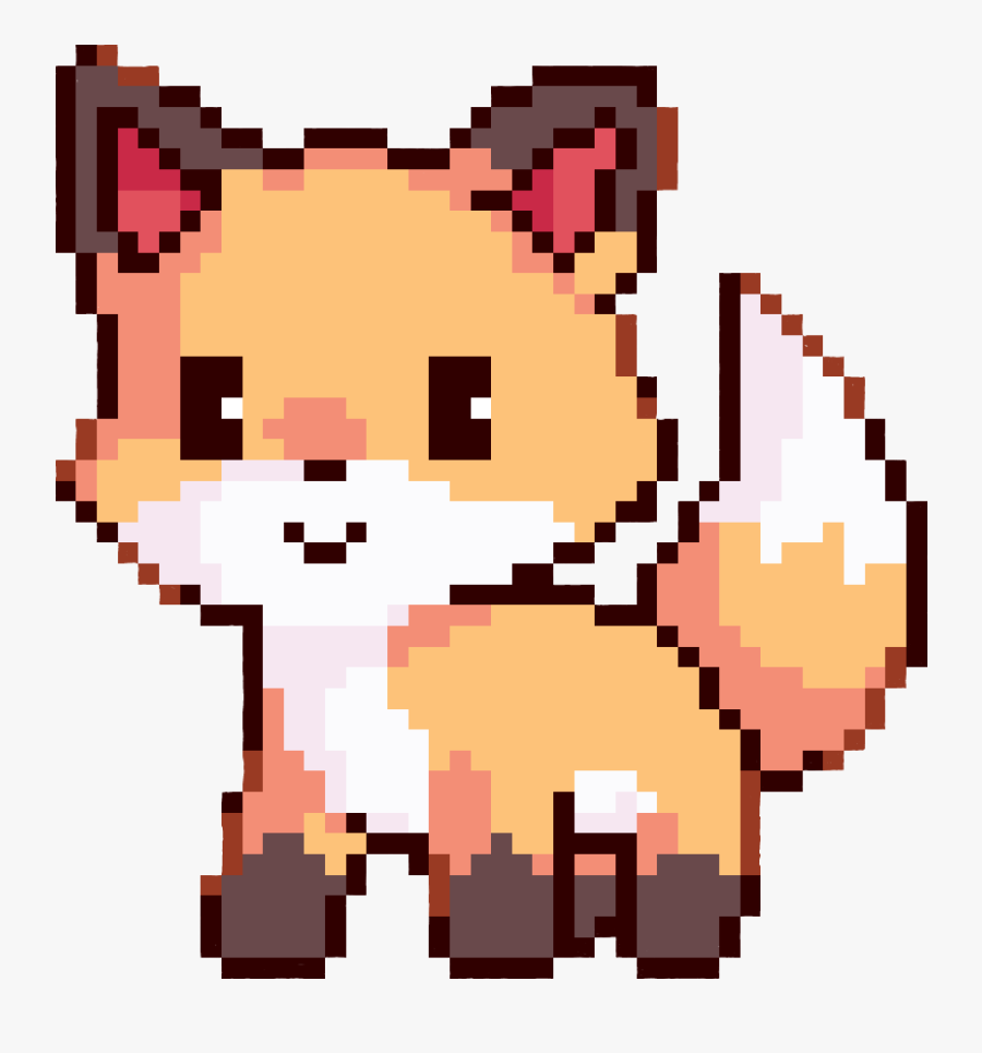 Cute Fox Pixel Art Clipart Pixel Art Drawing - Cute Pixel Art Animals, Transparent Clipart