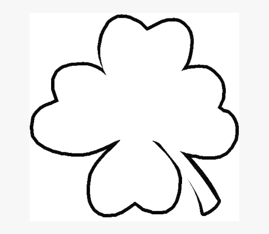 Shamrock Outline - Four Leaf Clover Clip Art, Transparent Clipart