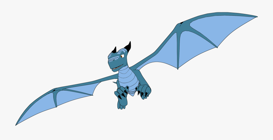 Flying Dragon Clip Art - Blue Cartoon Flying Dragon, Transparent Clipart