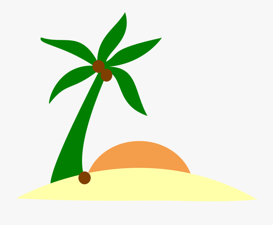 Sand Beach Island - Palm Tree Island Clipart Png, Transparent Clipart