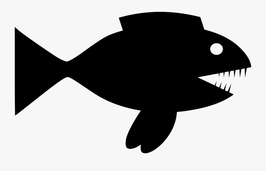 Teeth Clipart Fish - Black Fish Clipart Png, Transparent Clipart
