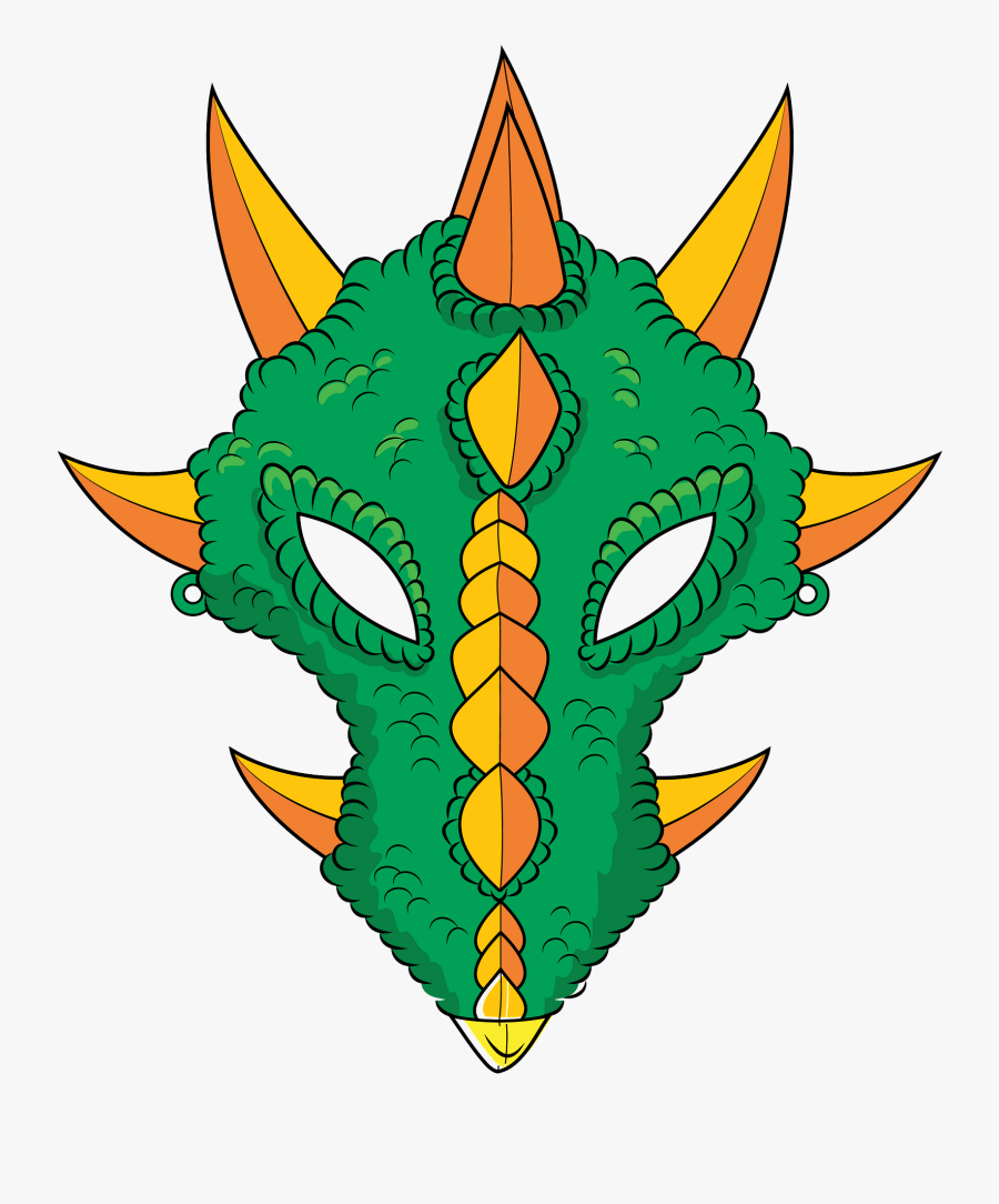 Mascara De Dragon Plantilla, Transparent Clipart