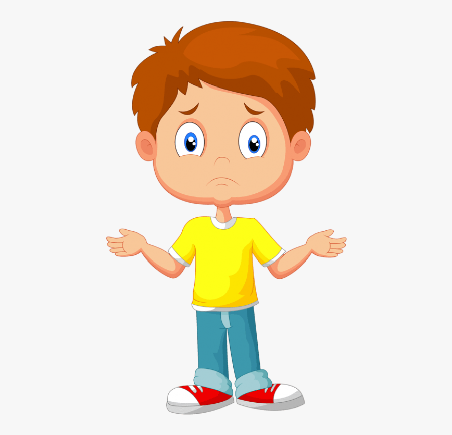 Transparent Confused Child Clipart - Confused Boy Cartoon Png, Transparent Clipart