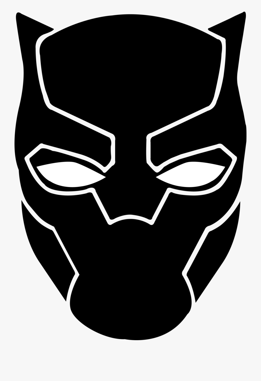 Clip Art Avengers Svg Freeuse - Black Panther Face Drawing, Transparent Clipart