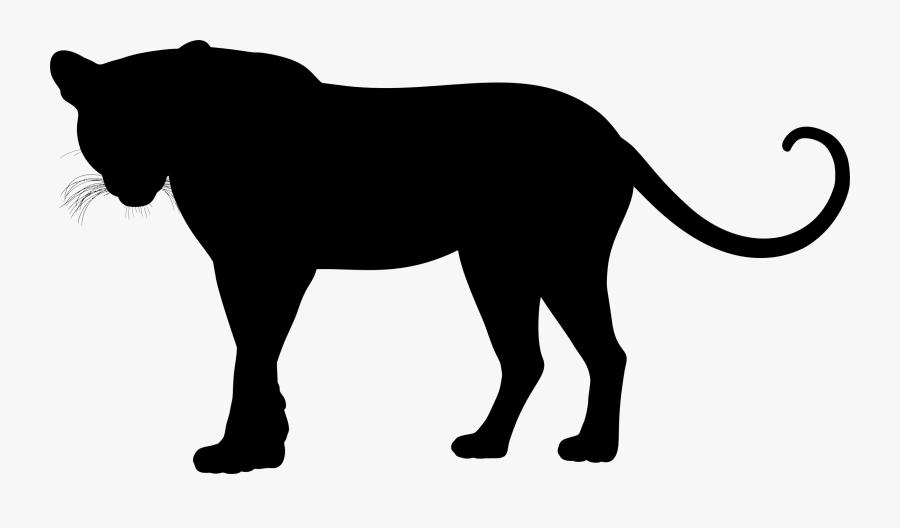 Monochrome - Leopard Silhouette Clip Art, Transparent Clipart