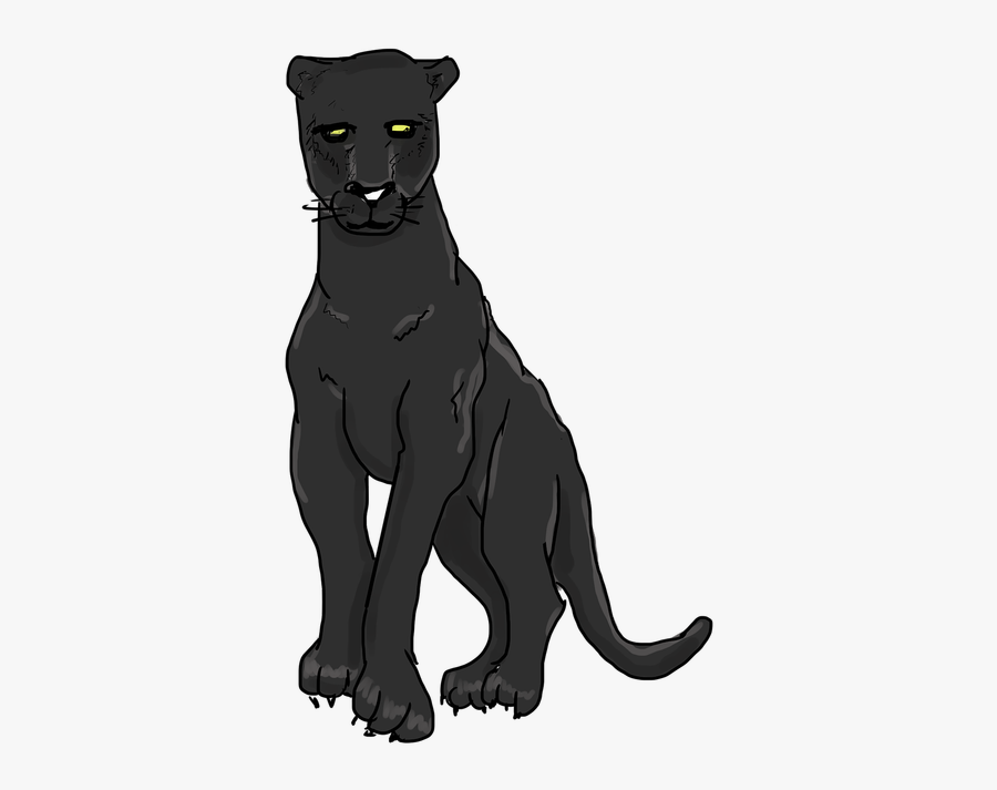 Black Panther Panther Wild Cat - Imagen De Un Puma Animado, Transparent Clipart