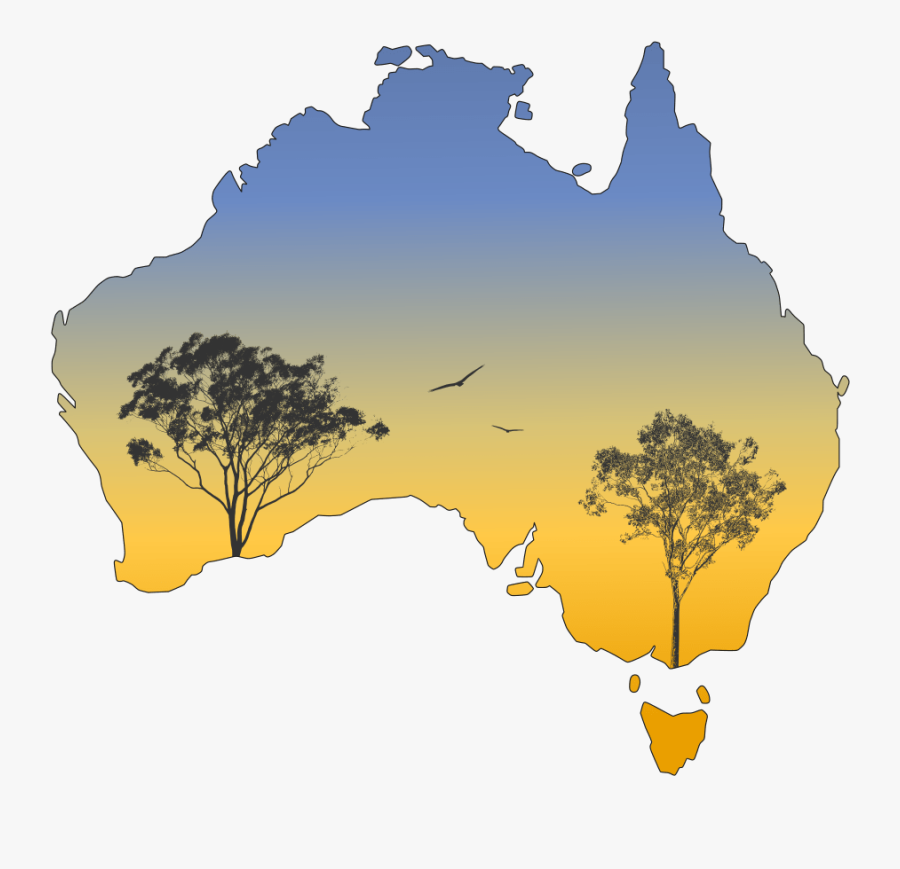 Silhouette Australia Gum Trees - Feral Cats Australia Population, Transparent Clipart