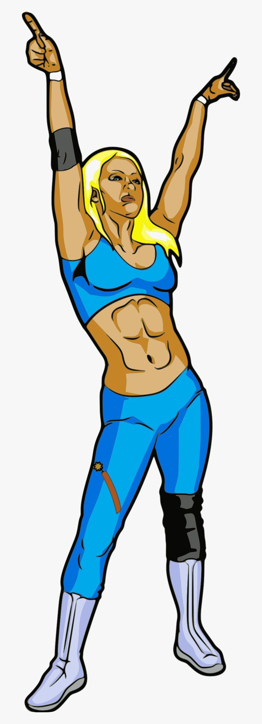 Clipart Female Professional Wrestler - Female Wrestler Clipart, Transparent Clipart