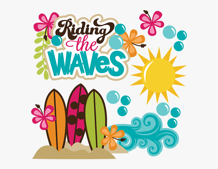 Surfboard Clipart Craft - Summer Waves Clip Art, Transparent Clipart
