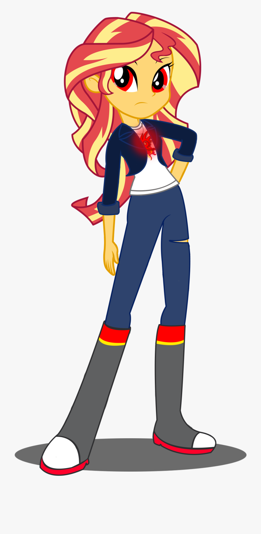 Dark Clipart Red Eyes - Sunset Shimmer Png, Transparent Clipart