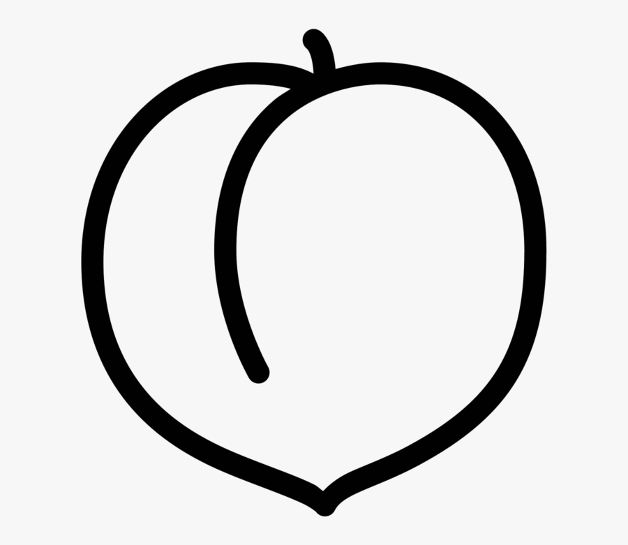Peach Outline Clip Art - Black And White Peaches, Transparent Clipart