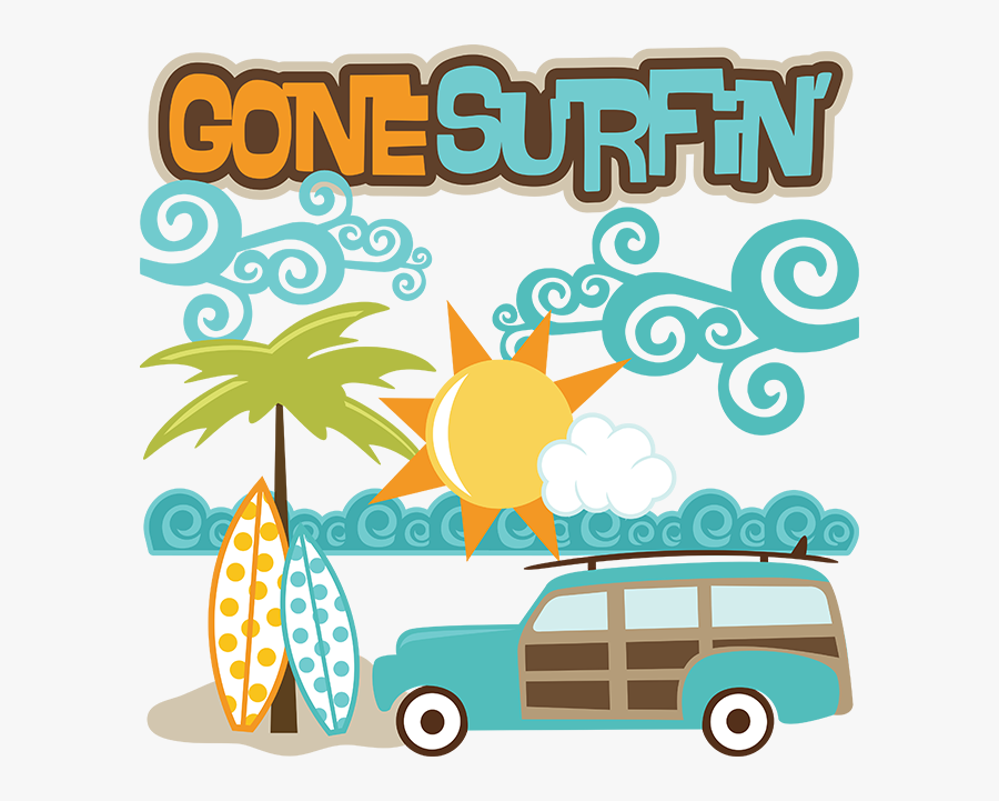 Gone Surfin Svg Files - Car And Surfboard Clipart, Transparent Clipart