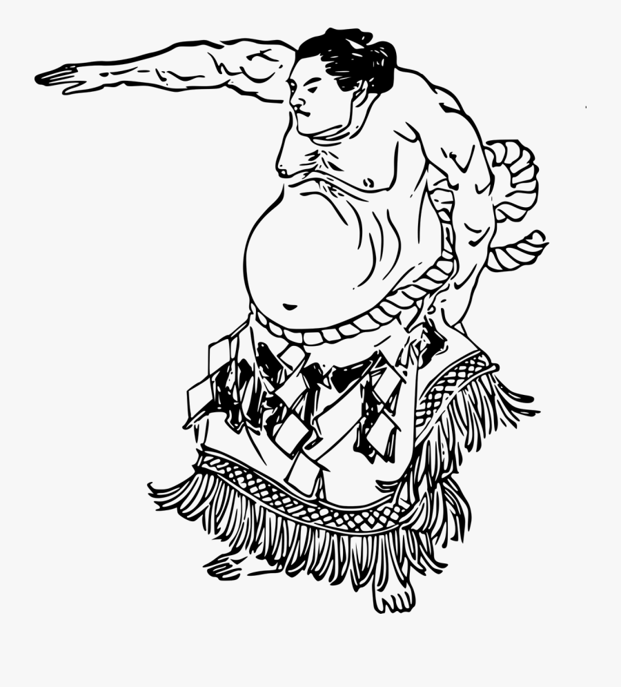 Sumo Wrestling Drawing Professional Wrestler Sports - Sumo Wrestler Drawing, Transparent Clipart