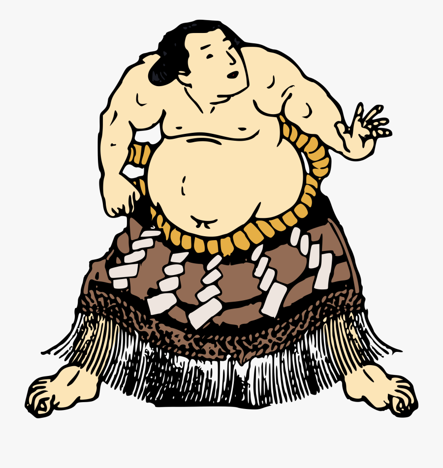 Cartoon Japanese Sumo Wrestler Clip Art, Transparent Clipart