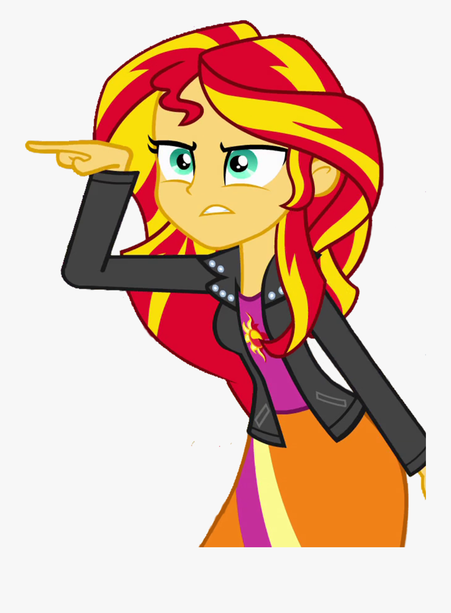 Sunset Shimmer Pointing By Ytpinkiepie2 - My Little Pony Equestria Sunset Shimmer, Transparent Clipart