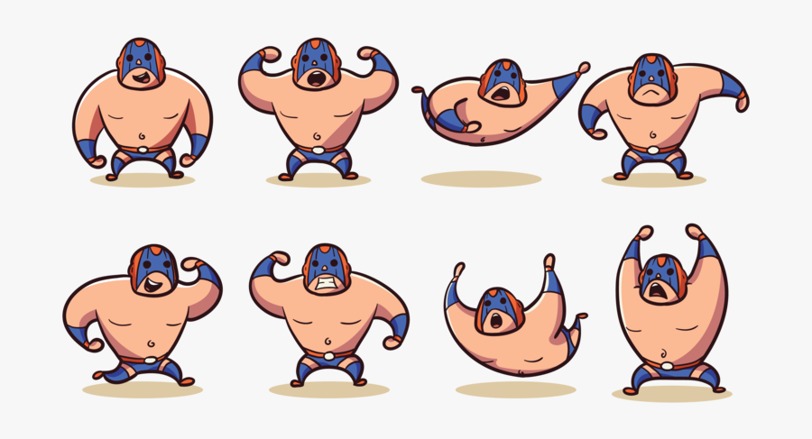 Mexican Wrestler Cartoon Vector - Wrestler Cartoon, Transparent Clipart