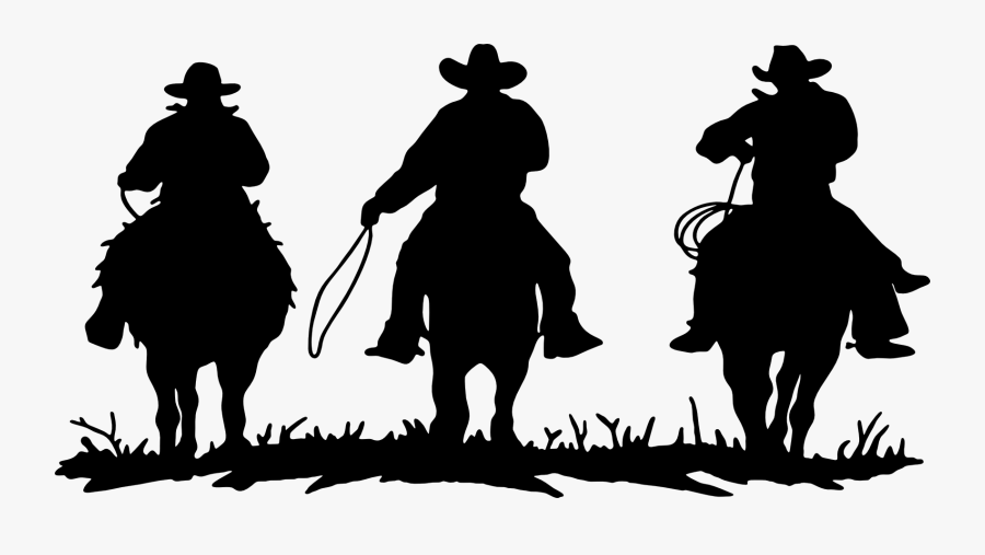 Clip Art Free Rodeo Cliparts Download - Cowboys On Horses Silhouette, Transparent Clipart