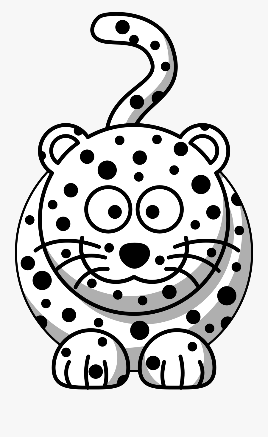 Transparent Leopard Print Png - Draw Snow Leopard Cartoon, Transparent Clipart